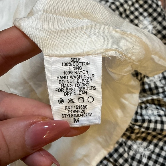 Storia Sunny Days Gingham Halter Mini Dress Black White  Size M - Picture 9 of 10